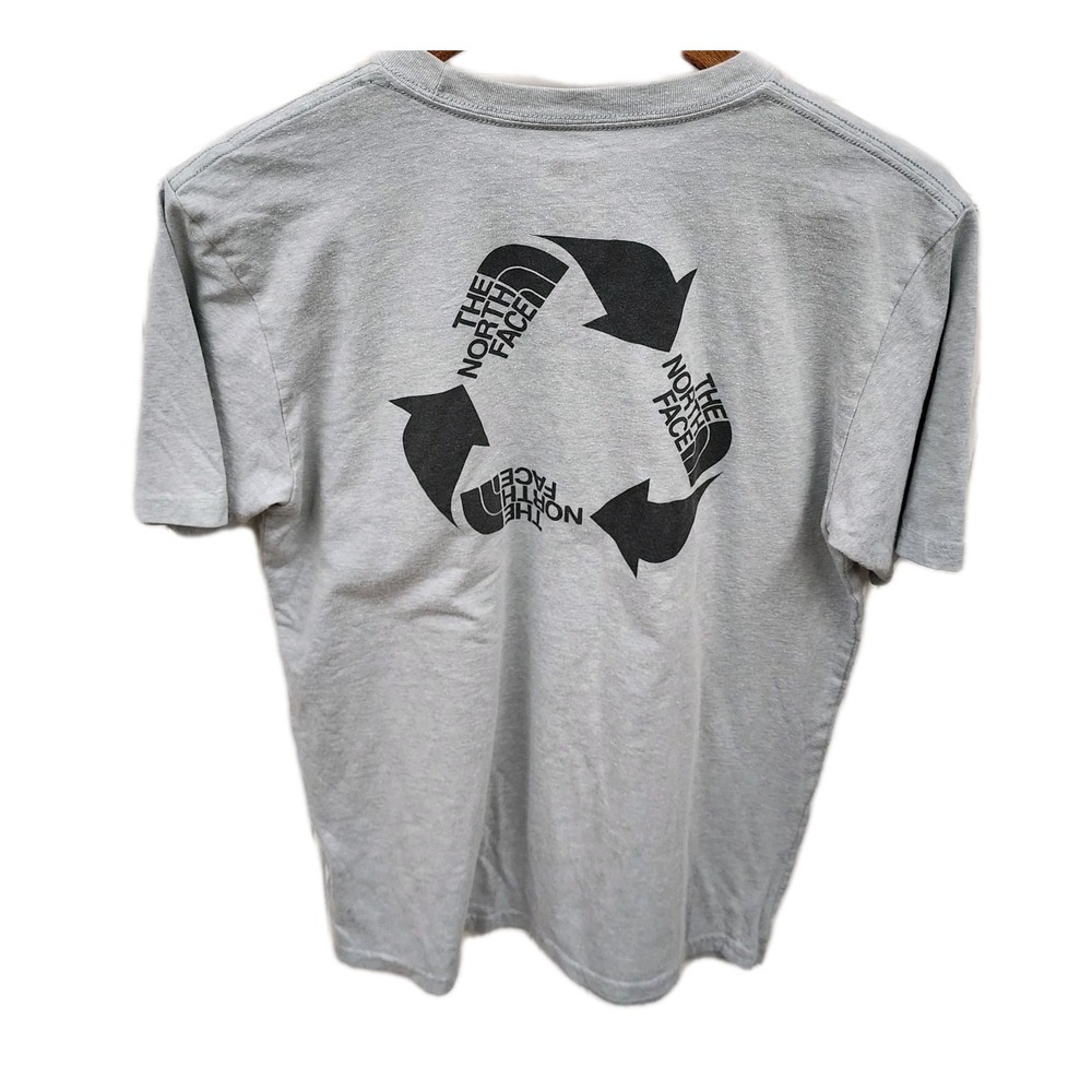 The North Face T Shirt Mens Small Recycle Standard Fit Short Sleeve Gray